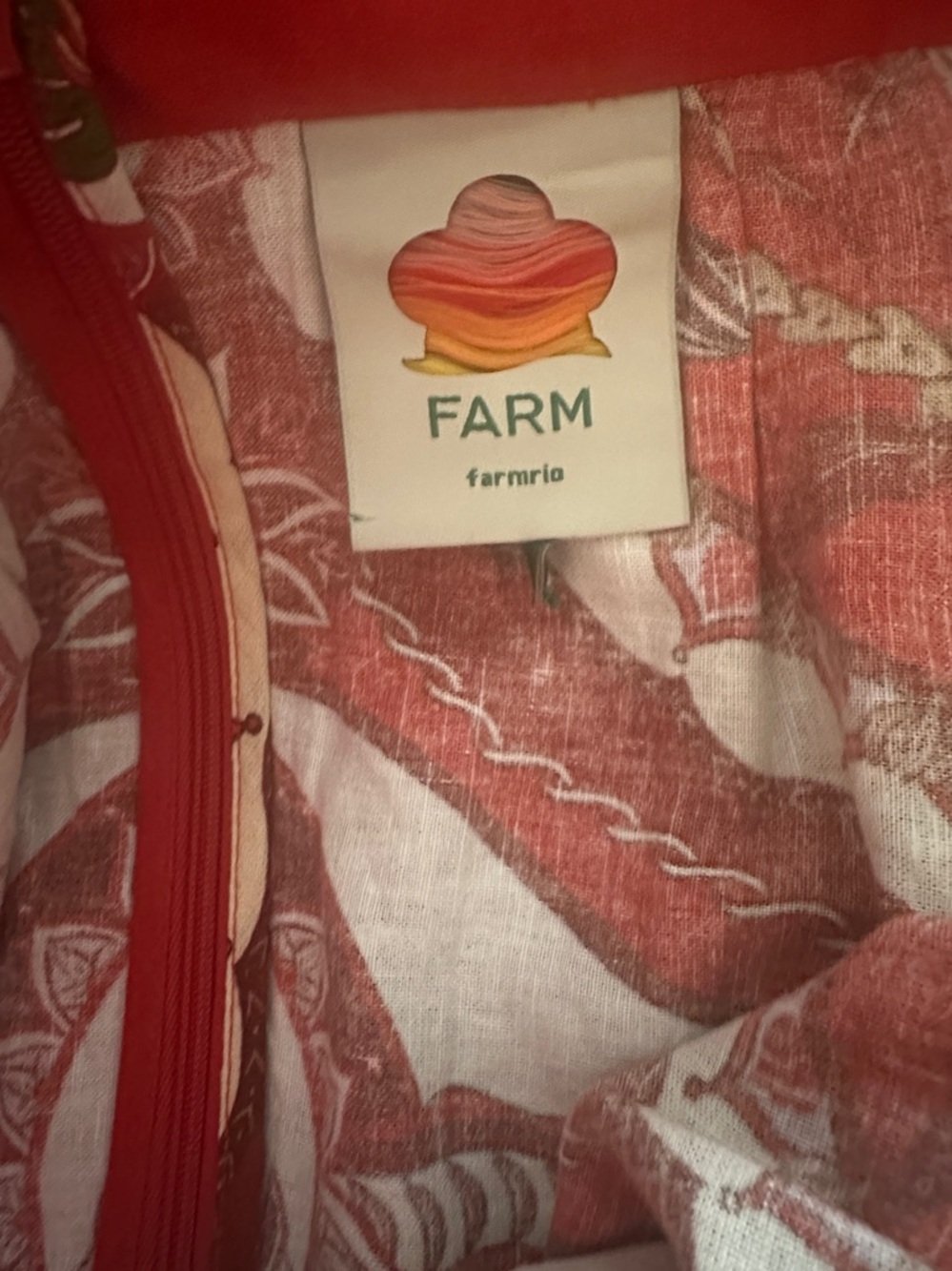 Farm Rio Red Odara Scalloped Midi NWOT - Picture 9 of 10